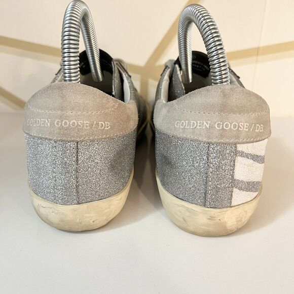 Golden Goose Sz 37, US 7 Superstar Silver Crystal Glitter Star Sneakers EUC - Picture 8 of 12